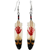 Red Hand - Carved Bone Earrings
