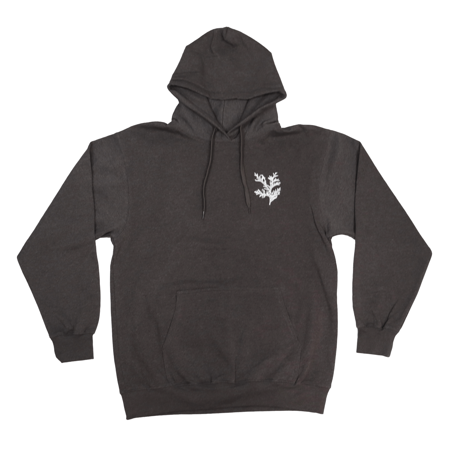 Front view of Cedar Medicine Hoodie with symbolic chest artwork
