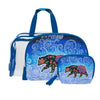 Celestial Bear Cosmetic Bag Set featuring three pouches with artistic design for organized travel.