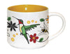Ceramic Mug - Hummingbird Nenookaasi featuring vibrant hummingbird design and floral patterns.