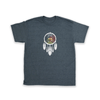 Grey Dreamcatcher Medicine Wheel Tee with Indigenous dreamcatcher and medicine wheel design front view