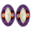 Beaded glam eye earrings in purple Indigenous handmade jewelry
