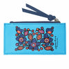 Flowers and Birds Card Holder featuring vibrant artwork by Norval Morrisseau on synthetic leather.