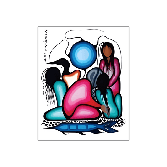 Growth Within Note Card featuring artwork by Cree artist Simone McLeod celebrating family and unity.