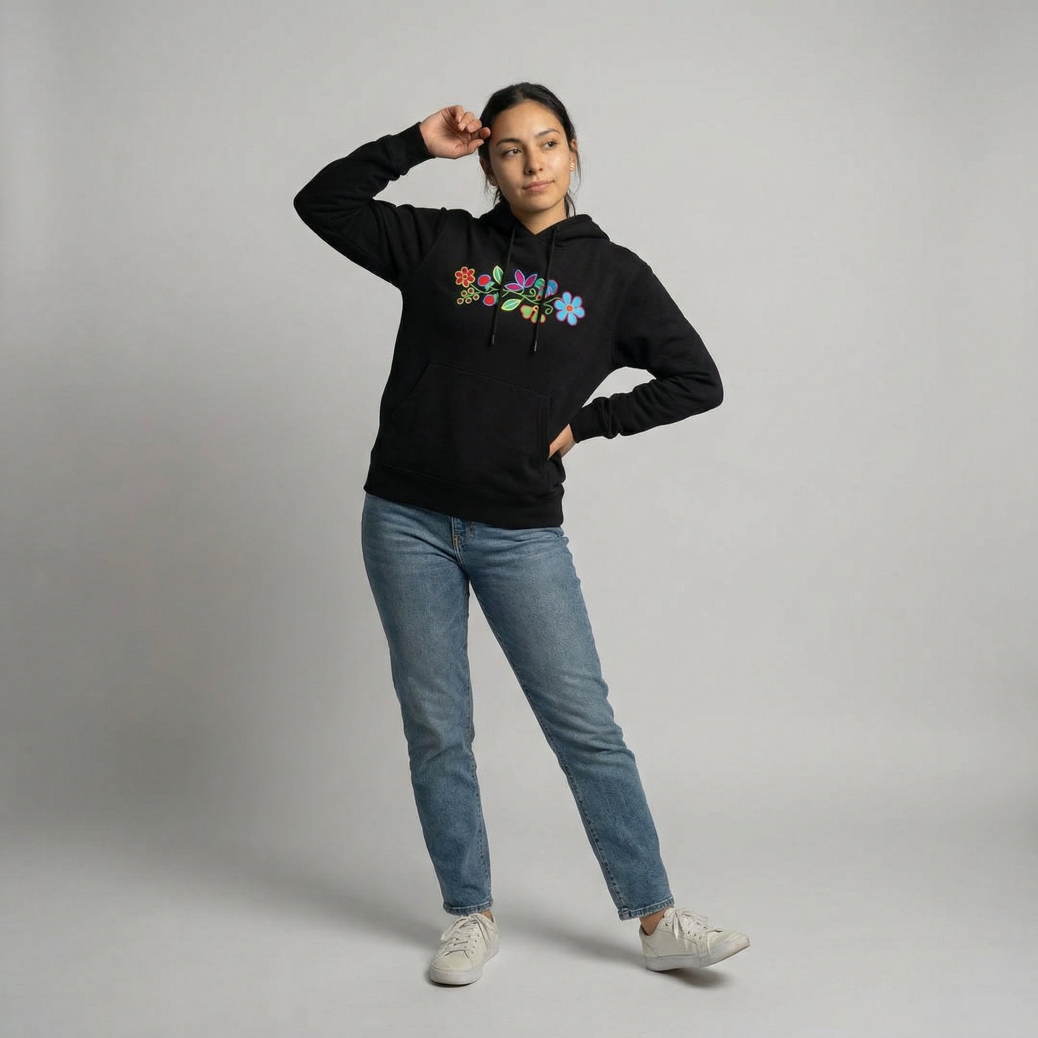 Stealth Floral Hoodie - Stylish & Versatile – Indigenous Nations