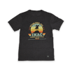 Black INAC Established 2021 Men’s Tee with yellow crest and established year print front view