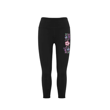 Indigenous Floral Full Length Leggings or Capris featuring vibrant designs and a snug fit for comfort and style.