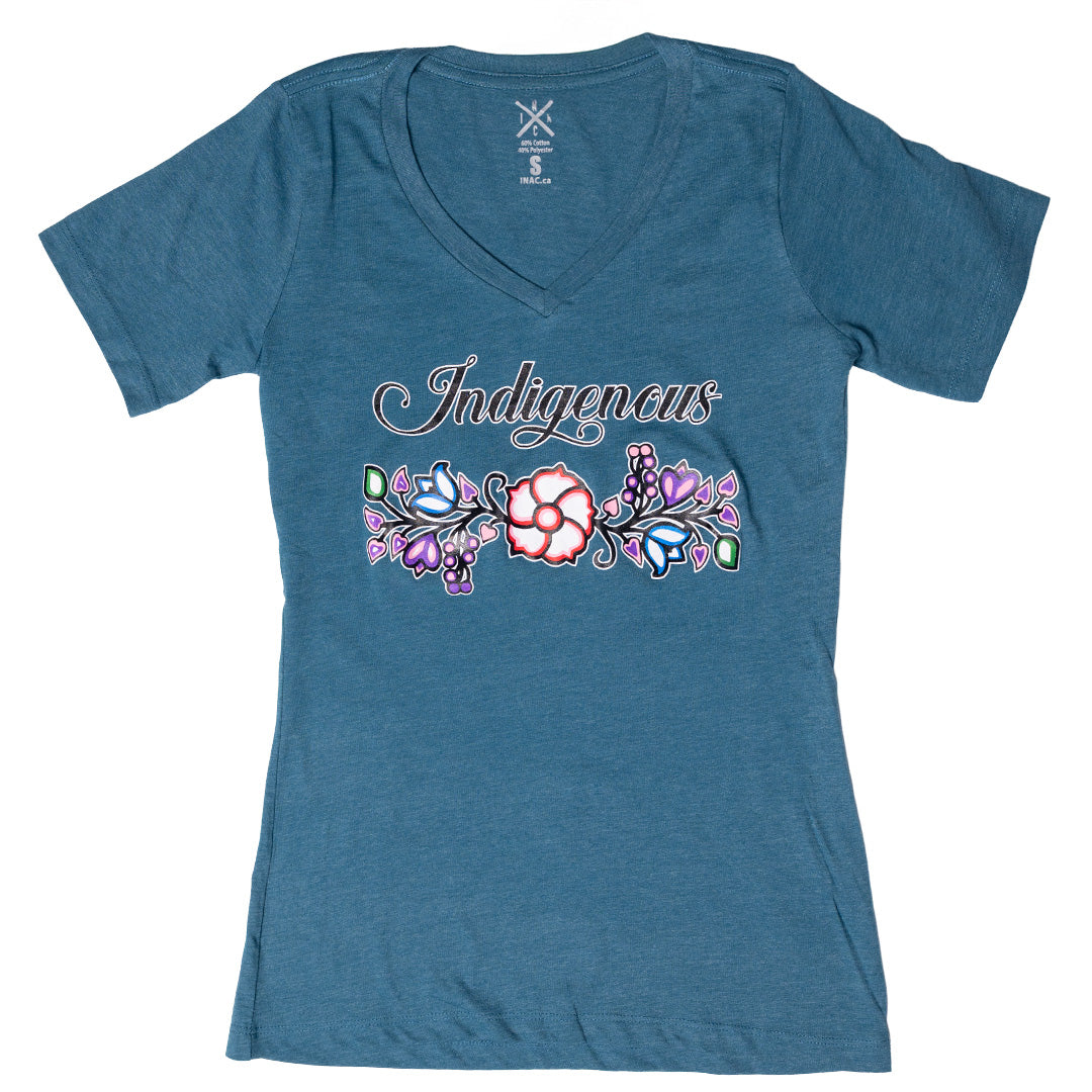Indigenous Floral V-Neck