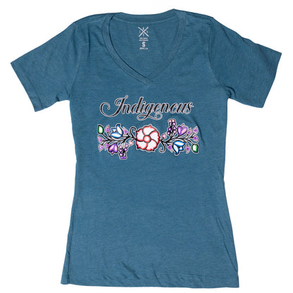 Indigenous Floral V-Neck