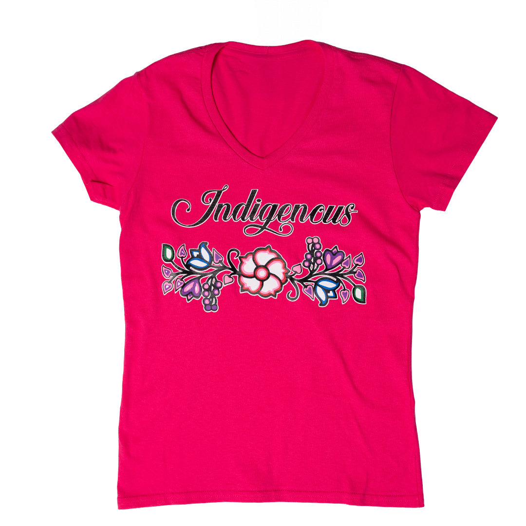 Indigenous Floral V-Neck