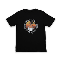 Kinda Classy Kinda Rez Tee black graphic t-shirt featuring a stylish design with vibrant colors.