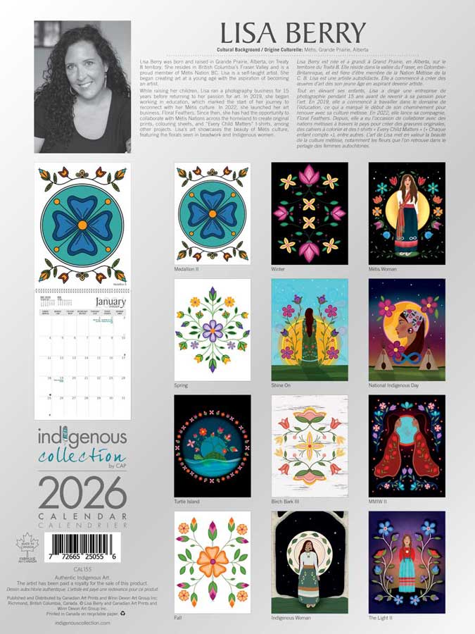 Lisa Berry 2026 Calendar showcasing distinctive art for each month and vibrant imagery.