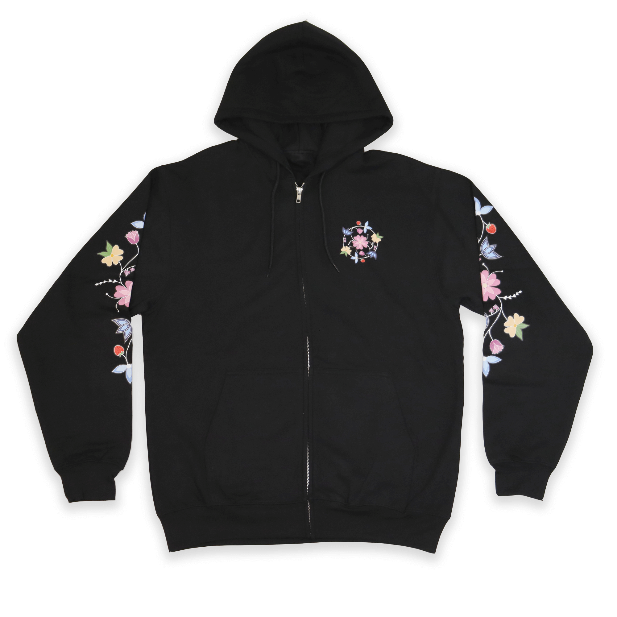 McPhee Floral Zip-Up Hoodie - Stylish & Cozy – Indigenous