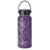 Hummingbird Wide Mouth Insulated Bottle in purple with hummingbird and floral design.