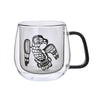 Eagle Double Walled Coloured Glass Mug featuring a striking eagle design, perfect for drinkware collections.