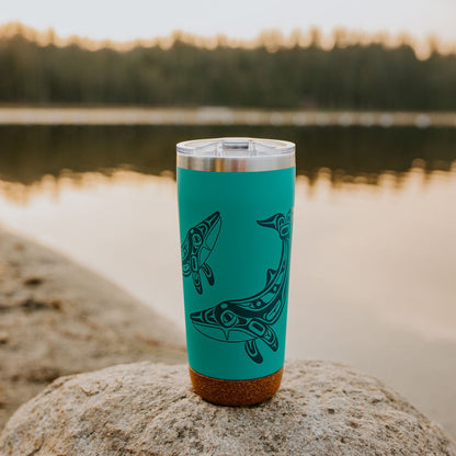 Humpback Whale Cork Base Travel Mug