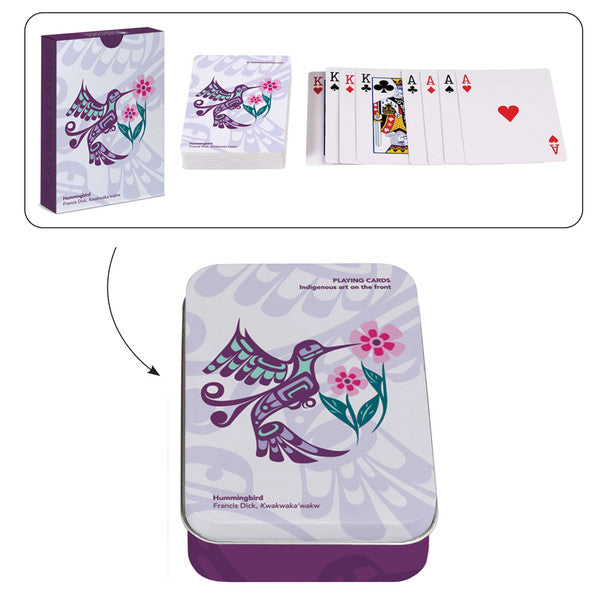 Hummingbird - Playing Cards featuring vibrant Indigenous artwork and stylish card design for game nights.