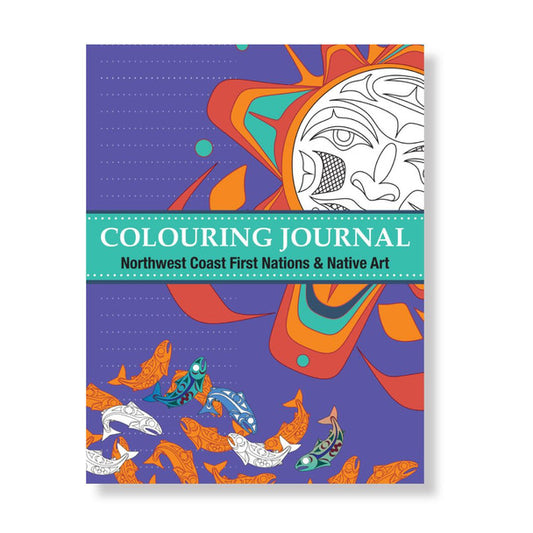 Northwest Coast - Colouring Book cover featuring colorful designs and Indigenous art elements.