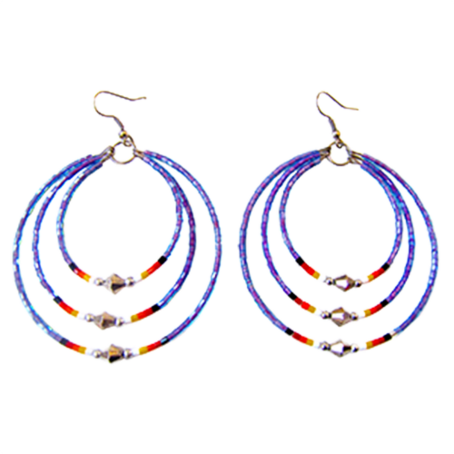 Cut Glass Triple Hoop Earrings