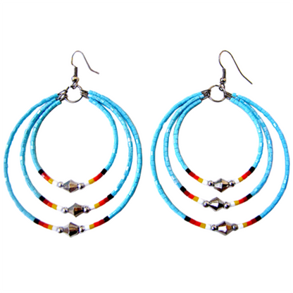 Cut Glass Triple Hoop Earrings