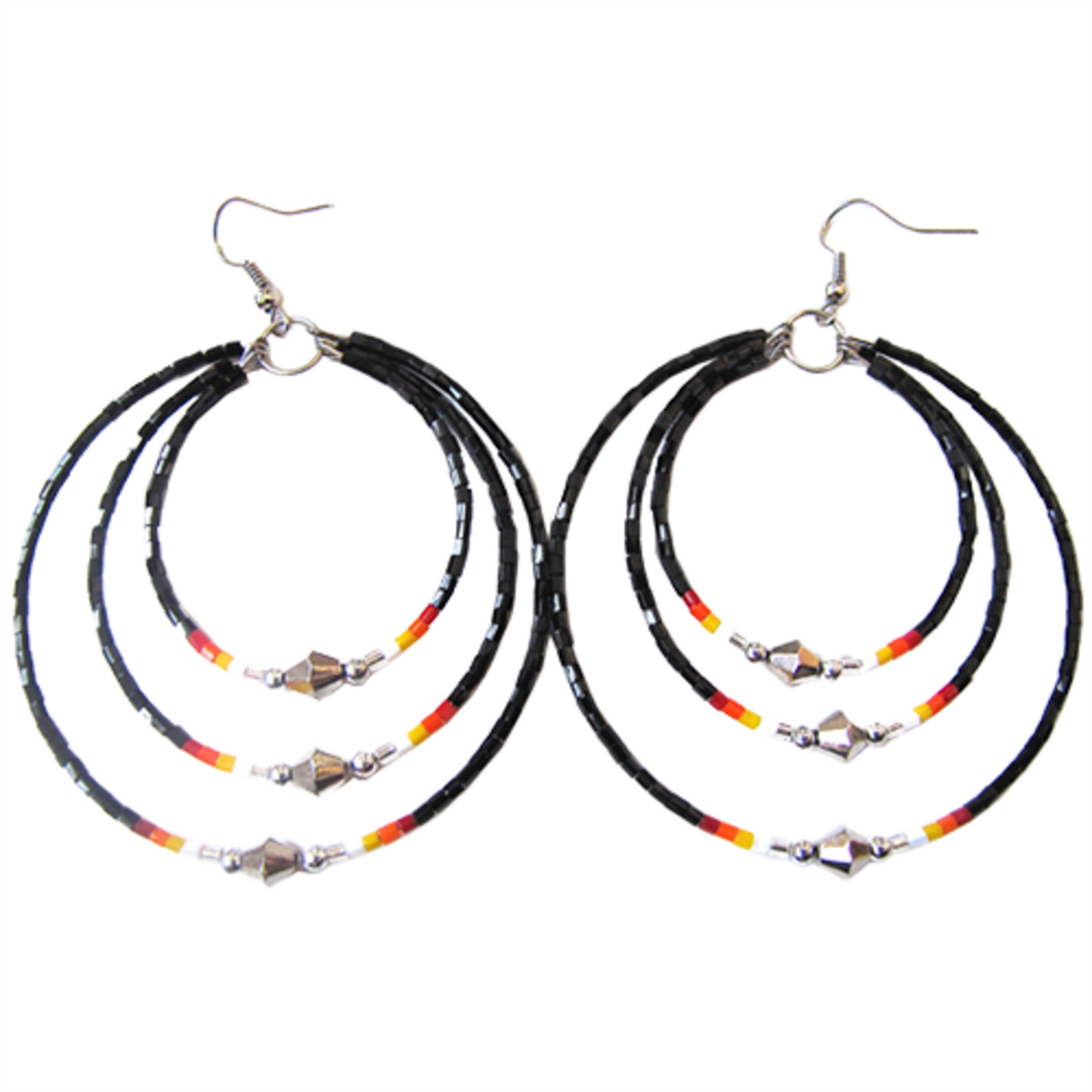 Cut Glass Triple Hoop Earrings