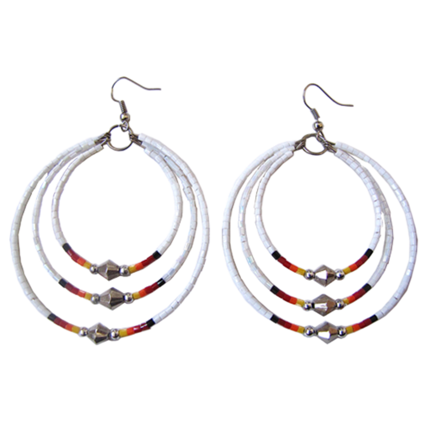 Cut Glass Triple Hoop Earrings