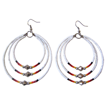 Cut Glass Triple Hoop Earrings