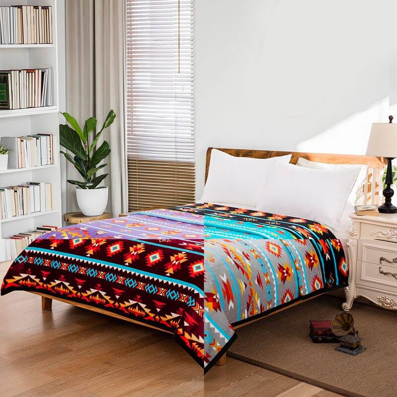 Silk Touch Reversible Blanket Queen in Green Style