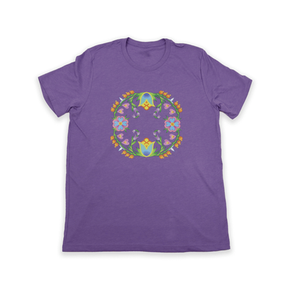 Purple Summer Orchid Tee with orchid artwork front view