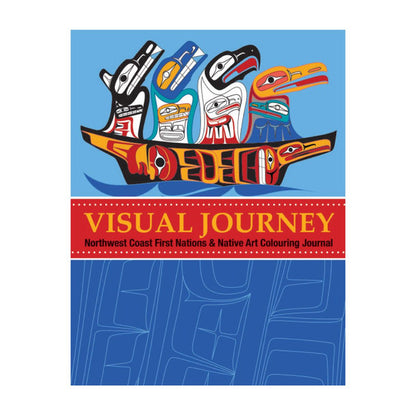Visual Journey Colouring Book cover featuring Indigenous art and designs celebrating cultural heritage.