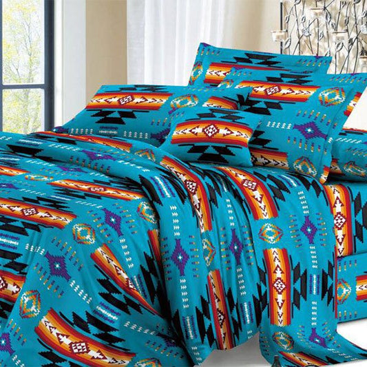 Queen 3pc Reversible Comforter Bed Set – Turquoise