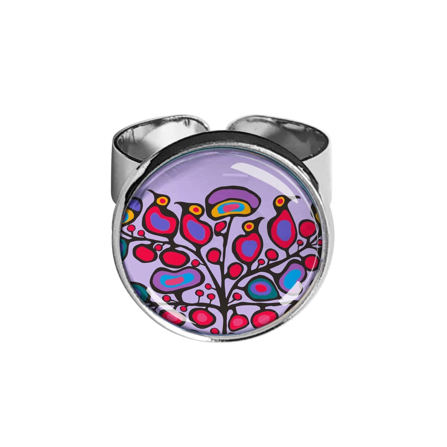 Woodland Floral Dome Glass Ring