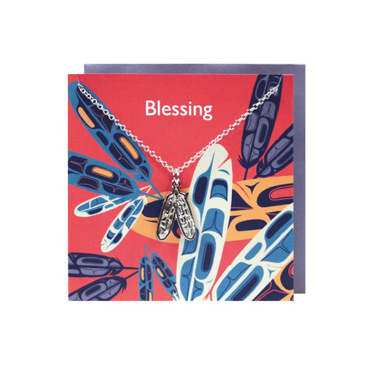 Eagle Feathers - Pewter Charm Greeting Card