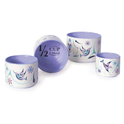 Hummingbirds - Ceramic Measuring Cup Set with indigenous patterns and measurements for versatile use in kitchen.