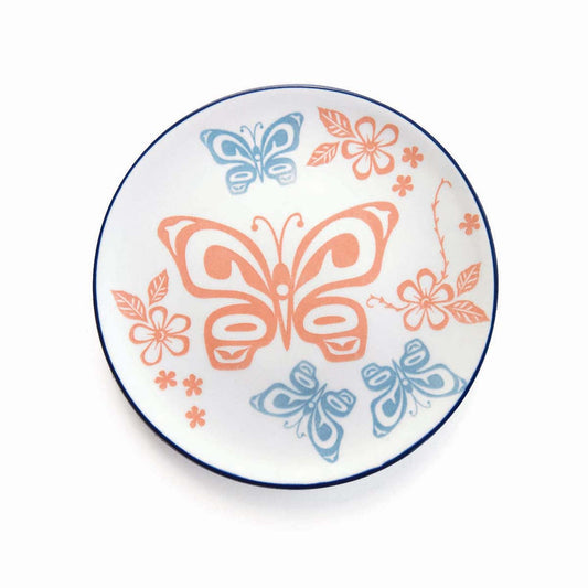 Butterfly and Wild Rose - Porcelain Art Plate