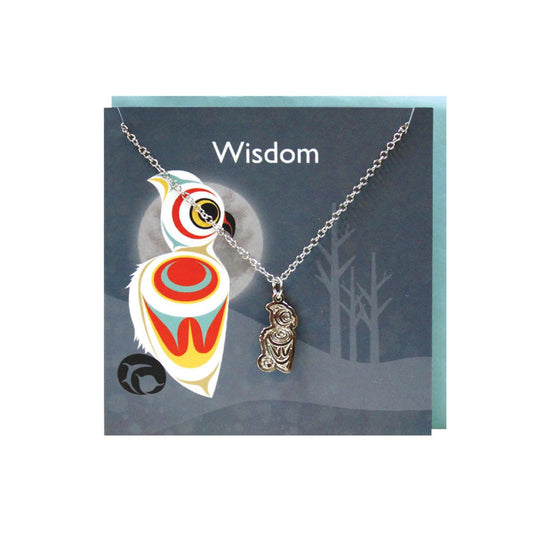 Spirit Owl - Pewter Charm Greeting Card
