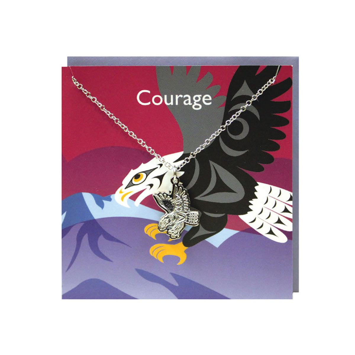 Spoqes (Eagle) - Pewter Charm Greeting Card
